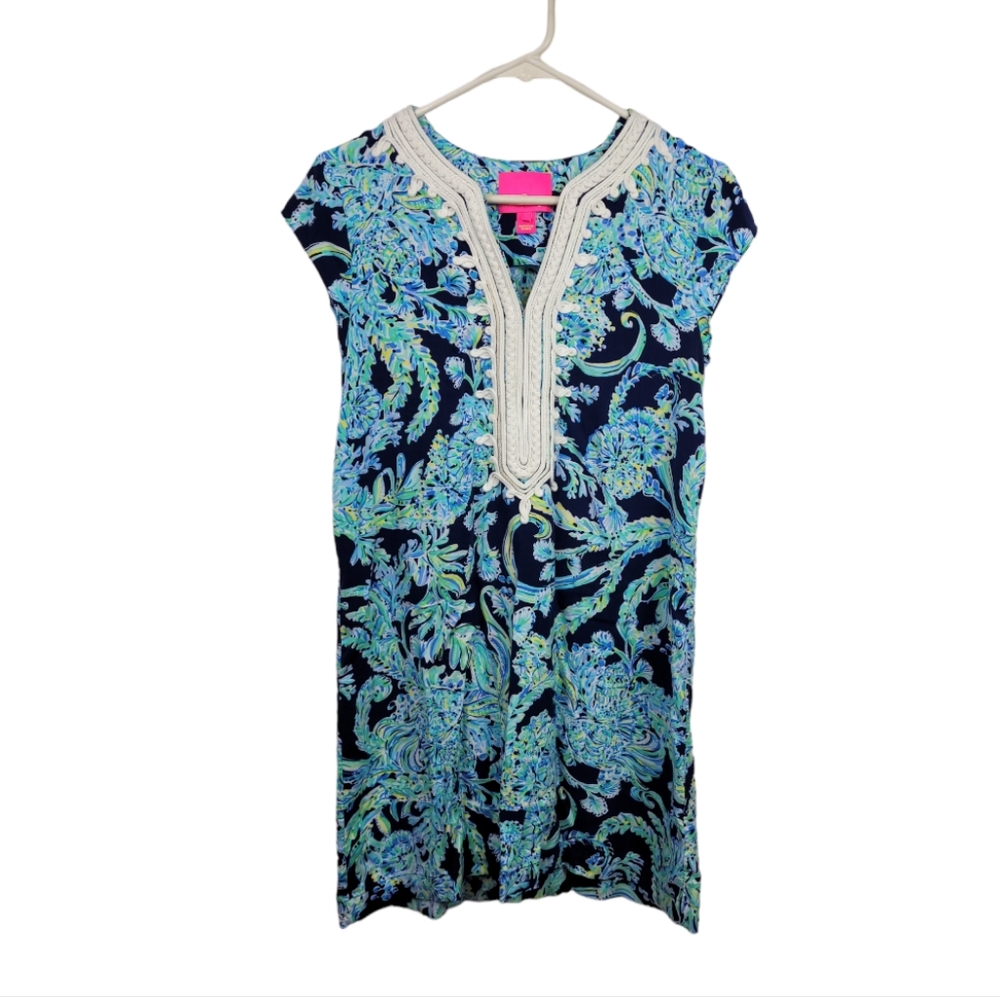 Lily Pulitzer blue floral Madia tunic dress large